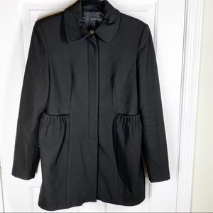 Zara Long Black Zip Front Jacket